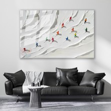 Artarilion Cam Yatay Duvar Tablosu Cam Soyut Kayakcilar Ev Ofis Salon Modern Duvar Tablosu