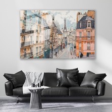 Artarilion Cam Yatay Duvar Tablosu Cam Paris Sokaklari Ev Ofis Salon Modern Duvar Tablosu