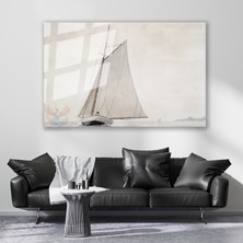 Artarilion Cam Yatay Duvar Tablosu Cam Vintage Yelkenli Ev Ofis Salon Modern Duvar Tablosu