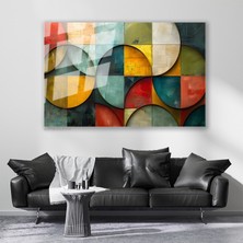 Artarilion Cam Yatay Duvar Tablosu Cam Geometrik Sekiller2 Ev Ofis Salon Modern Duvar Tablosu