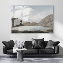Artarilion Cam Yatay Duvar Tablosu Cam Vintage Dag Gol Manzarasi3 Ev Ofis Salon Modern Duvar Tablosu