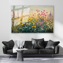 Artarilion Cam Yatay Duvar Tablosu Cam Cicek BAHCESI22 Ev Ofis Salon Modern Duvar Tablosu