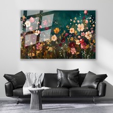 Artarilion Cam Yatay Duvar Tablosu Cam Cicek BAHCESI44 Ev Ofis Salon Modern Duvar Tablosu