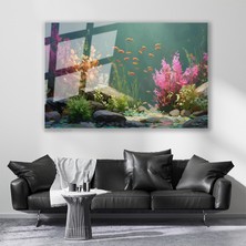 Artarilion Cam Yatay Duvar Tablosu Cam Sualti Renkleri Ev Ofis Salon Modern Duvar Tablosu