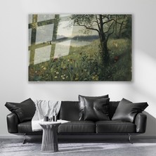 Artarilion Cam Yatay Duvar Tablosu Cam Yesil Doga Manzarasi3 Ev Ofis Salon Modern Duvar Tablosu