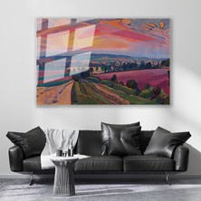 Artarilion Cam Yatay Duvar Tablosu Cam Soyut Manzara4 Ev Ofis Salon Modern Duvar Tablosu