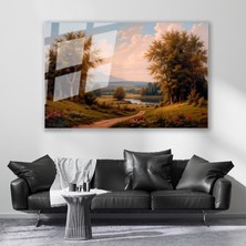 Artarilion Cam Yatay Duvar Tablosu Cam Doga MANZARASI10 Ev Ofis Salon Modern Duvar Tablosu