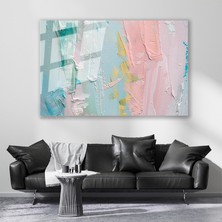 Artarilion Cam Yatay Duvar Tablosu Cam Pastel Firca Darbeleri2 Ev Ofis Salon Modern Duvar Tablosu