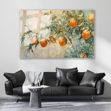 Artarilion Cam Yatay Duvar Tablosu Cam Portakal Agaci Dallari Ev Ofis Salon Modern Duvar Tablosu