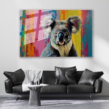Artarilion Cam Yatay Duvar Tablosu Cam Renkli Koala Ev Ofis Salon Modern Duvar Tablosu