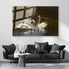 Artarilion Cam Yatay Duvar Tablosu Cam Beyaz Kugular Ev Ofis Salon Modern Duvar Tablosu