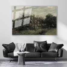 Artarilion Cam Yatay Duvar Tablosu Cam Yesil Agaclar Ev Ofis Salon Modern Duvar Tablosu