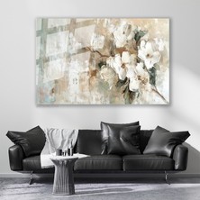 Artarilion Cam Yatay Duvar Tablosu Cam Firca Darbeleri Cicekler3 Ev Ofis Salon Modern Duvar Tablosu