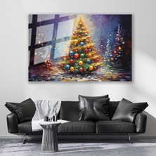 Artarilion Cam Yatay Duvar Tablosu Cam Yilbasi Agaci Ev Ofis Salon Modern Duvar Tablosu