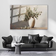 Artarilion Cam Yatay Duvar Tablosu Cam Vazoda Cicekler2 Ev Ofis Salon Modern Duvar Tablosu
