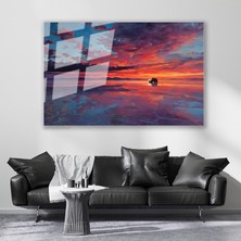 Artarilion Cam Yatay Duvar Tablosu Cam Gunbatimi Renkleri Ev Ofis Salon Modern Duvar Tablosu