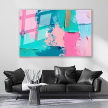 Artarilion Cam Yatay Duvar Tablosu Cam Renkli Firca Darbeleri Ev Ofis Salon Modern Duvar Tablosu