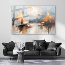 Artarilion Cam Yatay Duvar Tablosu Cam Sonbahar Manzarasi Ev Ofis Salon Modern Duvar Tablosu