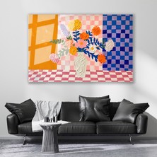 Artarilion Cam Yatay Duvar Tablosu Cam Soyut Vazodaki Cicekler Ev Ofis Salon Modern Duvar Tablosu