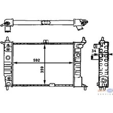 Mahle Radyatör Astra F 1.4-1.6-1.8-2.0 Ac Otom 592X359X34