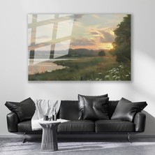 Artarilion Cam Yatay Duvar Tablosu Cam Vintage Gol Manzarasi Ev Ofis Salon Modern Duvar Tablosu