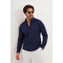 Catto Peak Gömlek Örme Petek Kumaş Mevsimlik Likralı Regular Erkek Gömlek