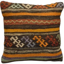 Kilim Antik El Dokuma Kilim Kırlent Yastık Kılıfı 0238 - Yeni - Çok Renkli