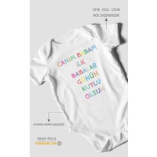 Morivo Kids Canım Babam Ilk Babalar Günün Kutlu Olsun Baskılı Bebek Zıbını – Çıtçıtlı Body 8 Renk | %100 Pamuk Kısa Kol