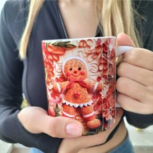 Gingerbread Kurabiye Tasarımlı Yılbaşı Kupası-Hediyelik Kupa Bardak