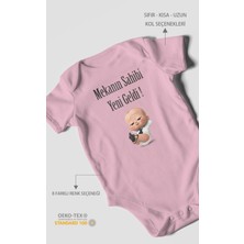 Morivo Kids Mekanın Sahibi Yeni Geldi Baskılı Bebek Zıbını – Çıtçıtlı Body 8 Renk | %100 Pamuk Kısa Kol