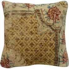 Zehra Abla Halı Vintage El Dokuma Dekoratif Halı Kırlent Yastık Kılıfı 6499