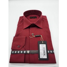 Andino Slimfit Bordo Erkek Gömlek Pamuk Polyester Dar Kesim Yapısıyla AS0111-197