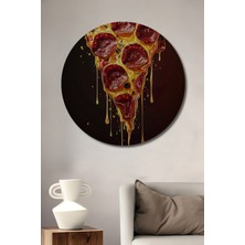 Teona Ahşap Lezzetli Pizza Ahşap Mdf Dekoratif Ev/işyeri Duvar Tablo Yuvarlak Ev/işyeri Duvar Tablo