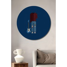 Teona Ahşap Kurt Cobain Temalı Dekoratif Ahşap Mdf Ev/işyeri Duvar Tablo Yuvarlak Ev/işyeri Duvar Tablo