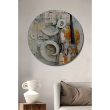 Teona Ahşap Keman Soyut Sanat Ahşap Mdf Dekoratif Ev/işyeri Duvar Tablo Yuvarlak Ev/işyeri Duvar Tablo
