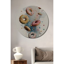 Teona Ahşap Renkli Donut Fantezisi Dekoratif Ahşap Mdf Ev/işyeri Duvar Tablo Yuvarlak Ev/işyeri Duvar Tablo