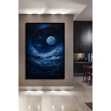 Teona Ahşap Çerçeve Görünümlü Ayışığında Bulut Denizleri Ahşap Mdf Dekoratif Tablo Dikdörtgen Tablo