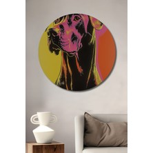 Teona Ahşap Pop Art Köpek Ahşap Mdf Dekoratif Ev/işyeri Duvar Tablo Yuvarlak Ev/işyeri Duvar Tablo