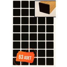 Trend Kulp Yapışkanlı Mobilya Masa Sandalye Parke Zemin Ayak Koruyucu Kaydırmaz Keçesi 30 mm Siyah (63 Adet)