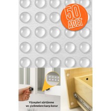 Yc Dekor 50’li 10MM Yapışkanlı Şeffaf Silikon Ses Stoperi Dolap Çekmece Tamponu Koruyucu