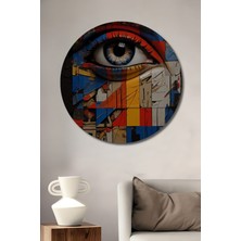 Teona Ahşap Soyut Sanat Göz Ahşap Mdf Dekoratif Ev/işyeri Duvar Tablo Yuvarlak Ev/işyeri Duvar Tablo
