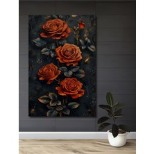 Teona Ahşap Görkemli Kırmızı Güller Dekoratif Ahşap Mdf Ev/işyeri Duvar Tablo Dikdörtgen Ev/işyeri Duvar Tablo