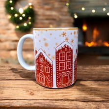 Kurabiye Ev Yılbaşı Kupa Bardak-Yılbaşı Hediyelik Tasarım Kupa Bardak