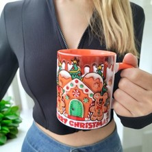 Yılbaşı Kurabiye Ev Adam Tasarım Hediyelik Kupa-Ev Ofis Yılbaşı Kupa Bardak