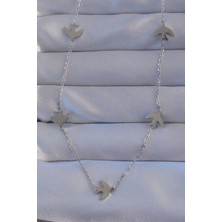 Evyora 316L Çelik Gümüş Renk Kuş Model Kolye