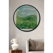 Teona Ahşap Çerçeve Görünümlü Vincent Van Gogh Yeşil Buğday Tarlası Dekoratif Ahşap Mdf Tablo Yuvarlak Tablo