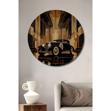 Teona Ahşap Art Deco Klasik Otomobil Ahşap Mdf Dekoratif Ev/işyeri Duvar Tablo Yuvarlak Ev/işyeri Duvar Tablo