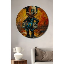 Teona Ahşap Mickey Mouse Renkli Soyut Ahşap Mdf Dekoratif Ev/işyeri Duvar Tablo Yuvarlak Ev/işyeri Duvar Tablo