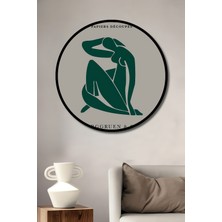 Teona Ahşap Çerçeve Görünümlü Matisse Soyut Sanat Dekoratif Ahşap Mdf Ev Duvar Tablo Yuvarlak Ev Duvar Tablo