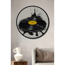 Teona Ahşap Çerçeve Görünümlü Erimiş Plak Sanatı Ahşap Mdf Dekoratif Ev Duvar Tablo Yuvarlak Ev Duvar Tablo